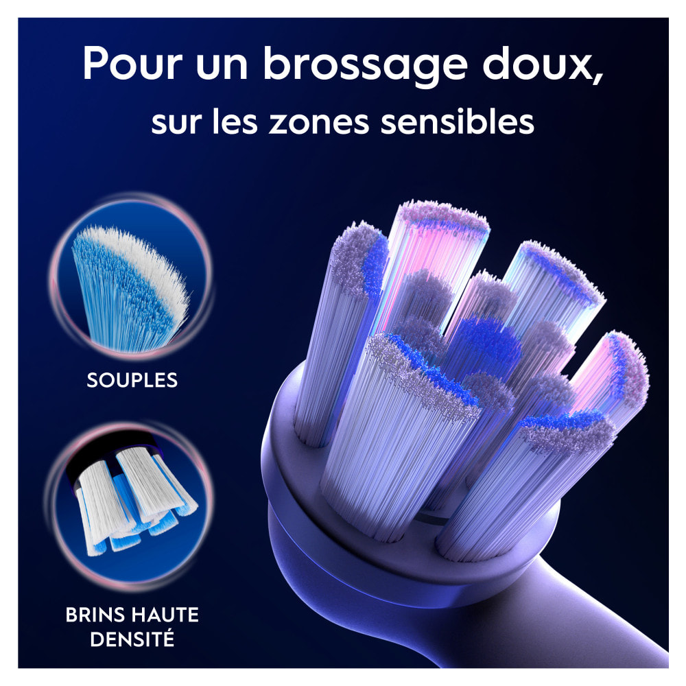 Oral-B Série iO Gentle Care, Brossettes rondes de rechange Authentiques, Convient aux Gencives sensibles, 6