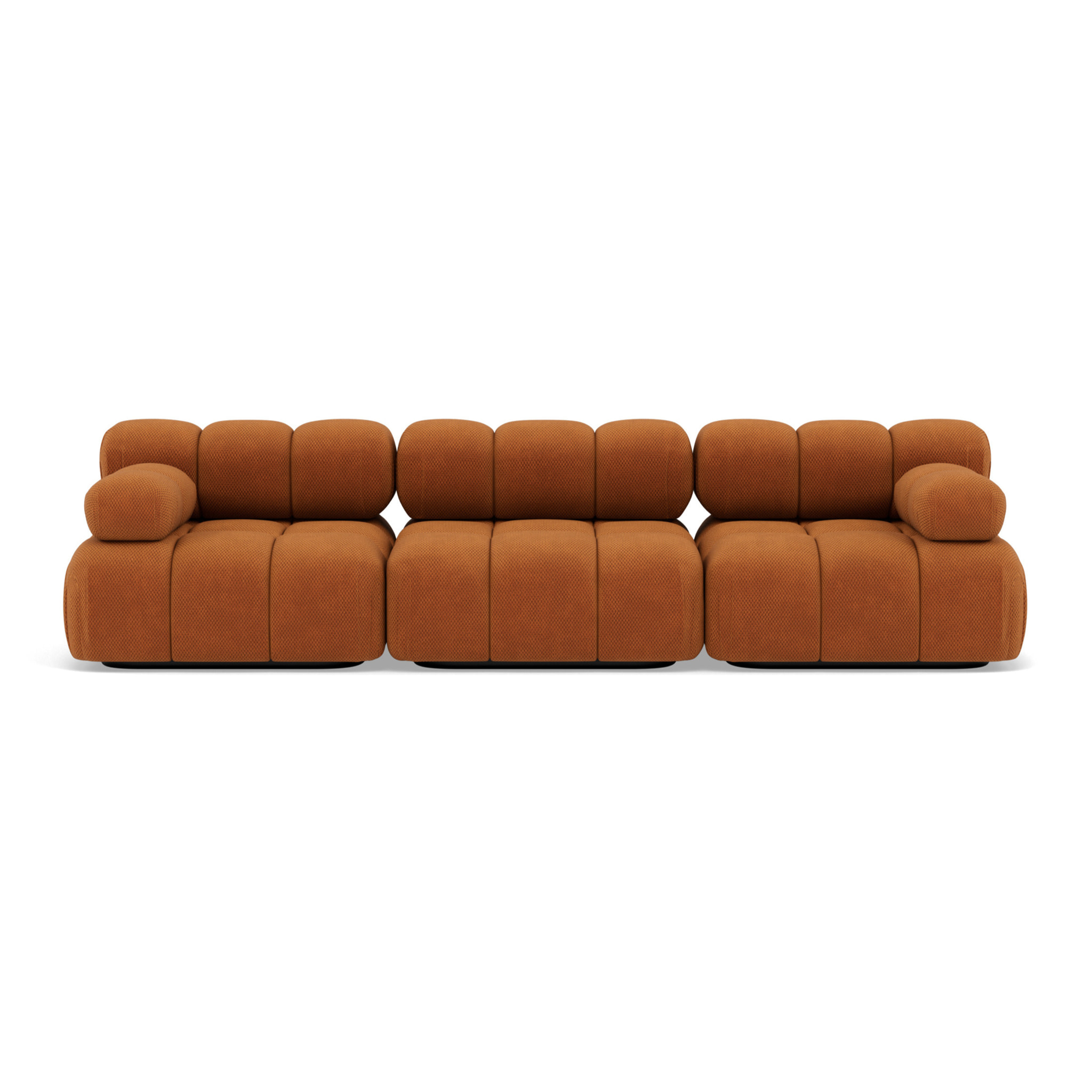Ruby - canapé droit modulable 3 places en velours texturé - Terracotta