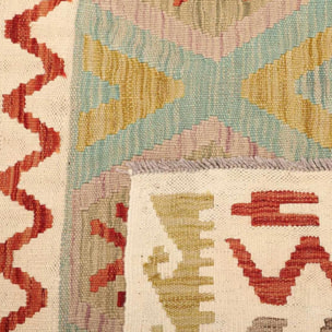 Tapis kilim au motif ethnique, tissé plat en laine pure, UZUN