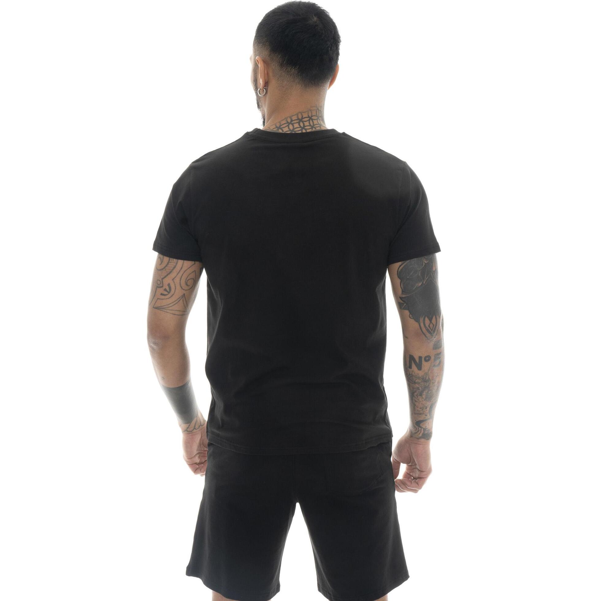 T-shirt da uomo a manica corta in cotone elasticizzato Leone Stripe Gold