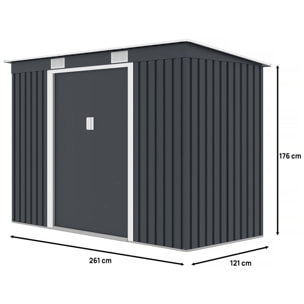 Abri de jardin métal monopente "Austin" - 3,14 m2 - Gris