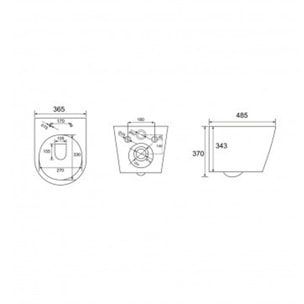 Pack WC bâti-autoportant + WC SAT infinitio sans bride fixations invisibles + Abattant softclose + Plaque blanche/chrome