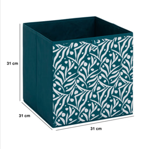Boîte de rangement "Mix 'n' Modul" motif olivia bleu 31x31cm