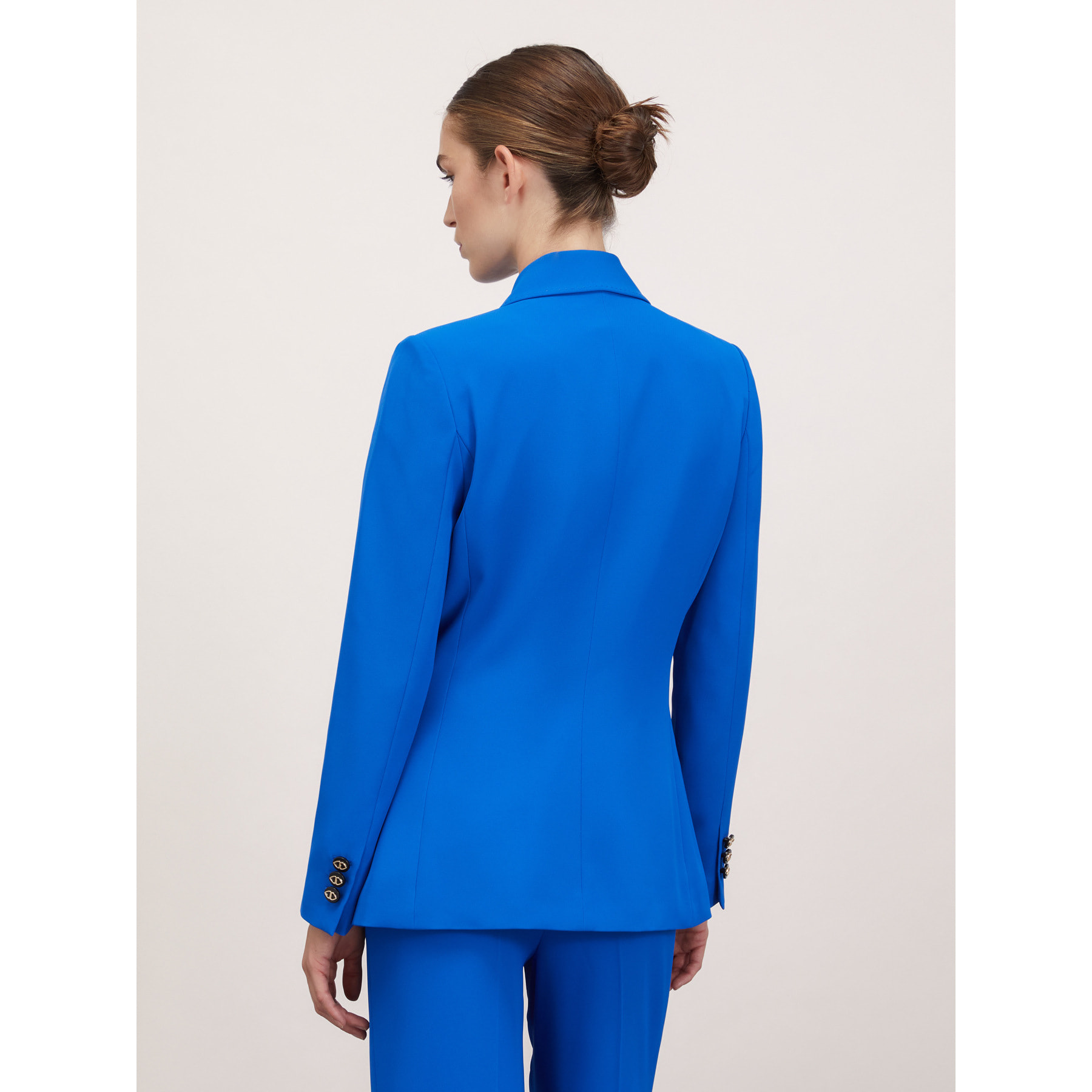 Motivi - Blazer doppiopetto con inserti in raso - Bluette