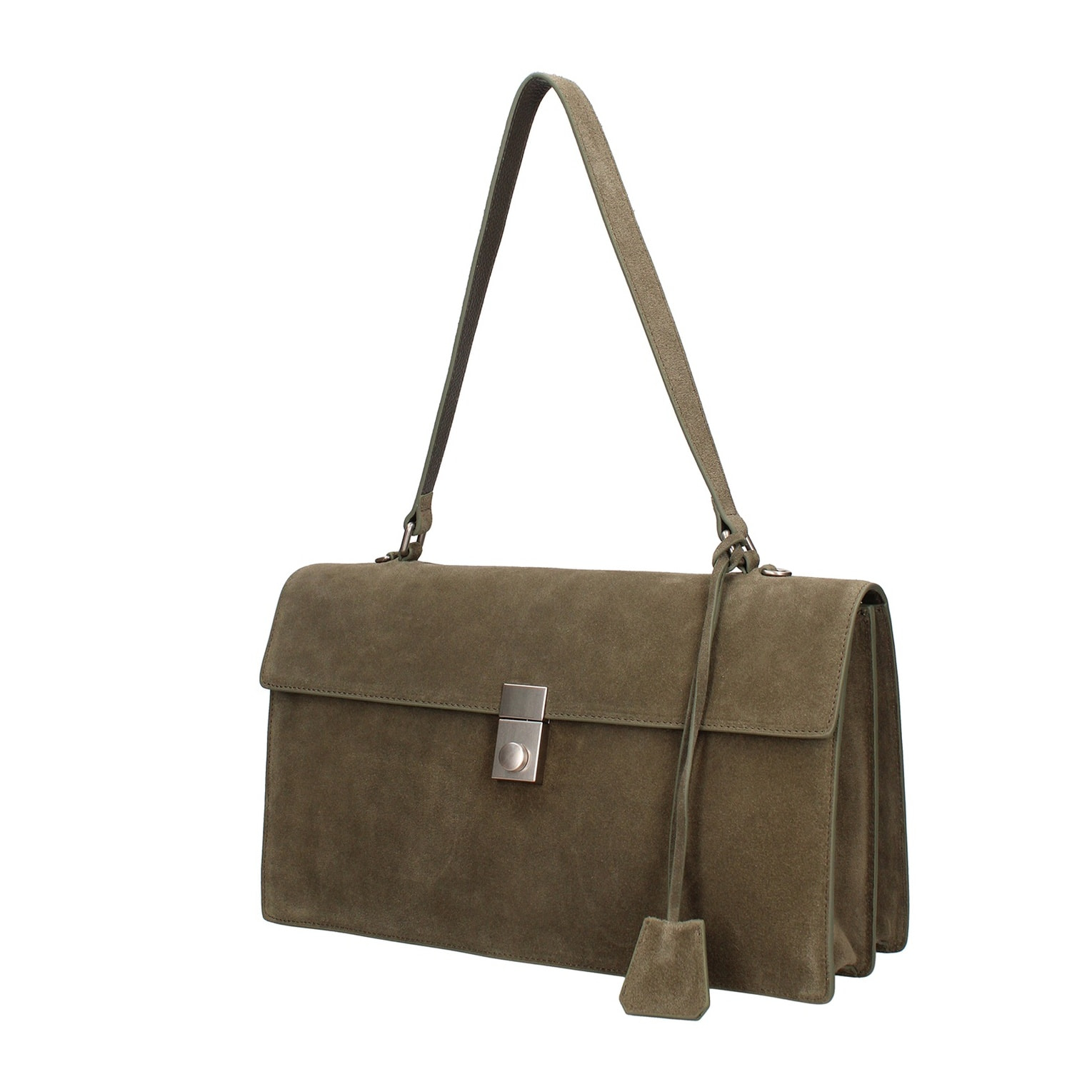 Borsa a spalla da donna Made in Italy - Lavinia Chic - Pelle Scamosciata - 34.5 x 21.0 x 10.0 cm