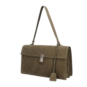 Borsa a spalla da donna Made in Italy - Lavinia Chic - Pelle Scamosciata - 34.5 x 21.0 x 10.0 cm