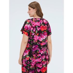 Fiorella Rubino - Camiseta de jersey de viscosa con estampado - Negro