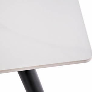 Table de repas 180 cm céramique marbré pieds évasés métal - STONE 2