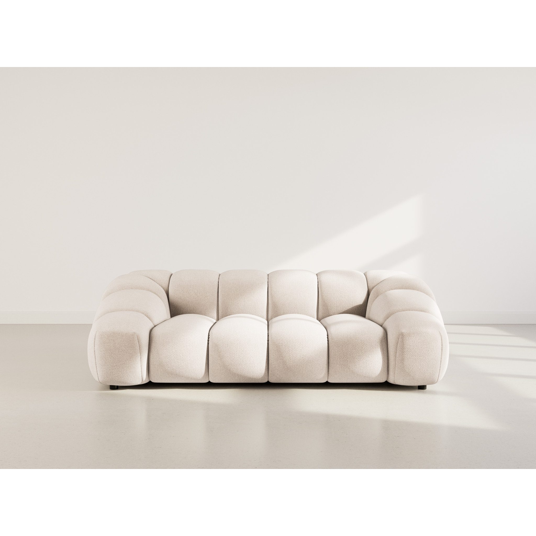 Ava - canapé 3 places en velours texturé - Beige