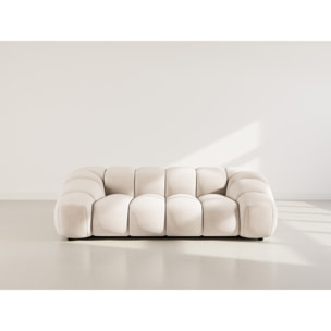 Ava - canapé 3 places en velours texturé - Beige