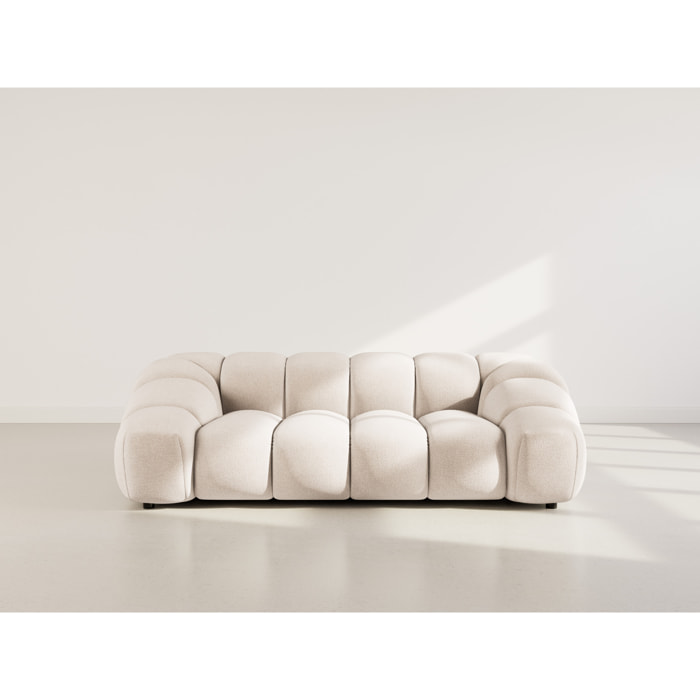 Ava - canapé 3 places en velours texturé - Beige