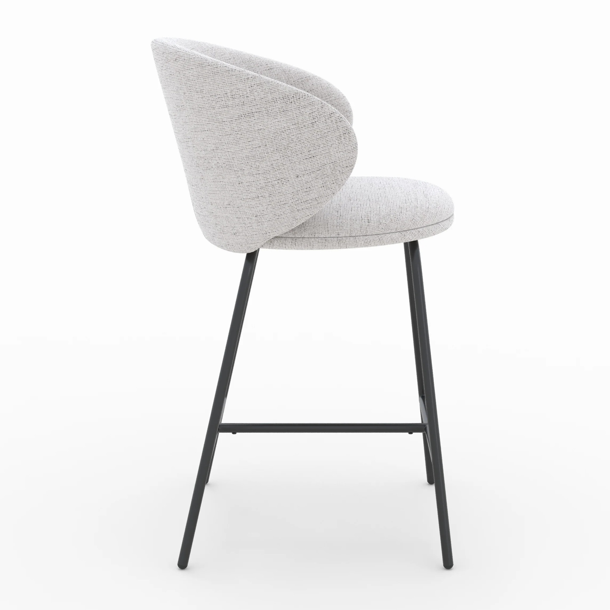 Lot de 2 chaises pour îlot central en tissu gris clair 68 cm - Cécilia