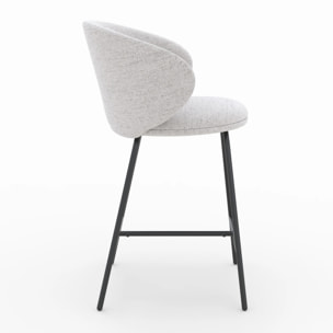 Lot de 2 chaises pour îlot central en tissu gris clair 68 cm - Cécilia