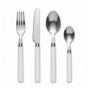 Set 24 Posate in Acciaio Inox 18/10, lavabile in lavastoviglie, design materico, Intrecci