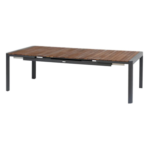 Table de jardin extensible "Paradize" Noyer & graphite 12 places en aluminium et acacia