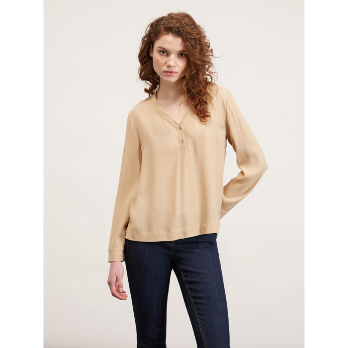 Motivi - Blusa vaporosa serafín - Beige