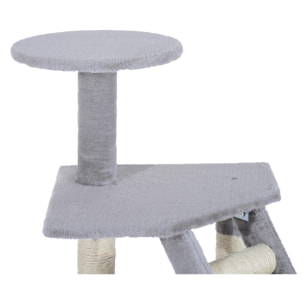 Rascador Árbol para Gatos de Felpa 55x40x125cm Gris