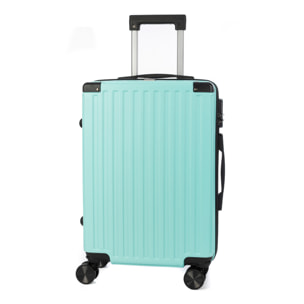 DAM Valigia da cabina Trolley in materiale leggero ABS ad alta resistenza con angoli rinforzati. Chiusura numerica e 4 ruote doppie rimovibili e girevoli a 360°. 36,5x21,5x57,5 Cm. Colore: Verde Acqua Marina