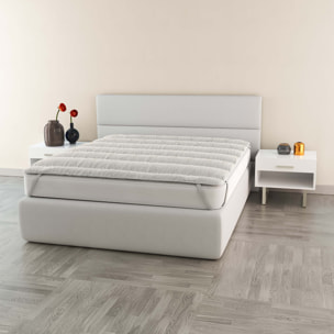 TOPPER TRAPUNTATO LINO CON ELASTICI - Made in Italy