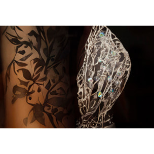 STAMPA DIPINTA SU TELA LACCATA PERSIAN C/CORNICE -A- CM 62X3,5X92