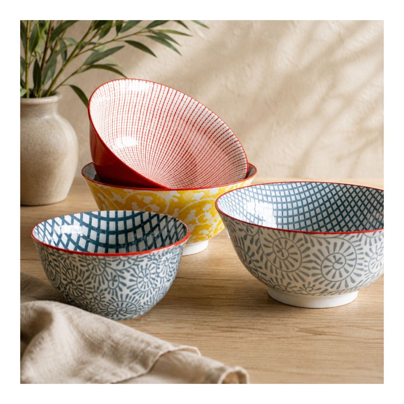 Lot de 6 bols médiums design 1, SABAE