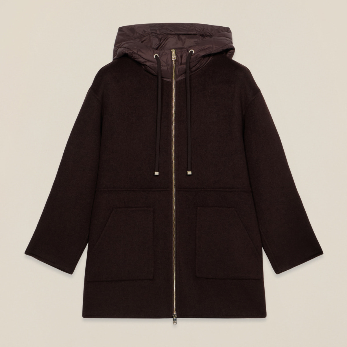 Oltre - Giubbotto parka con cappuccio imbottito - Marrone