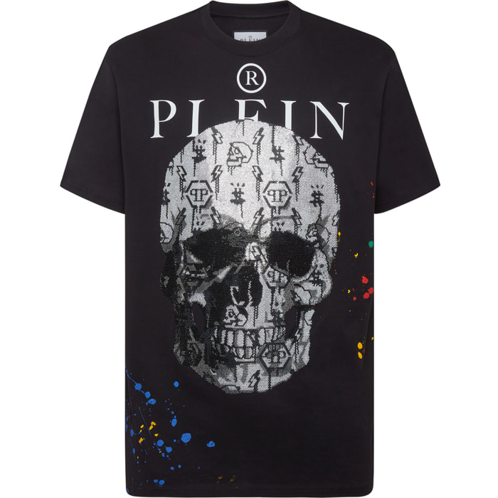 PHILIPP PLEIN T-shirt Round Neck SS with Crystals