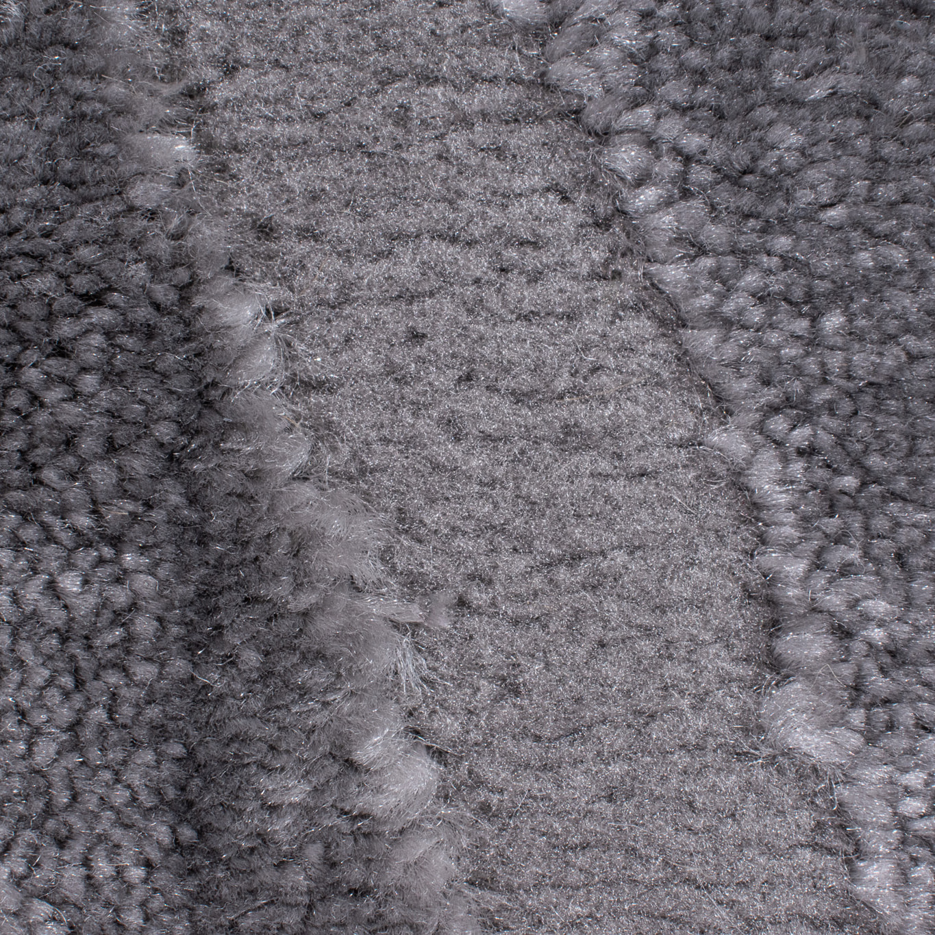 BIANCA - Tapis arc-en-ciel gris avec longs poils en relief