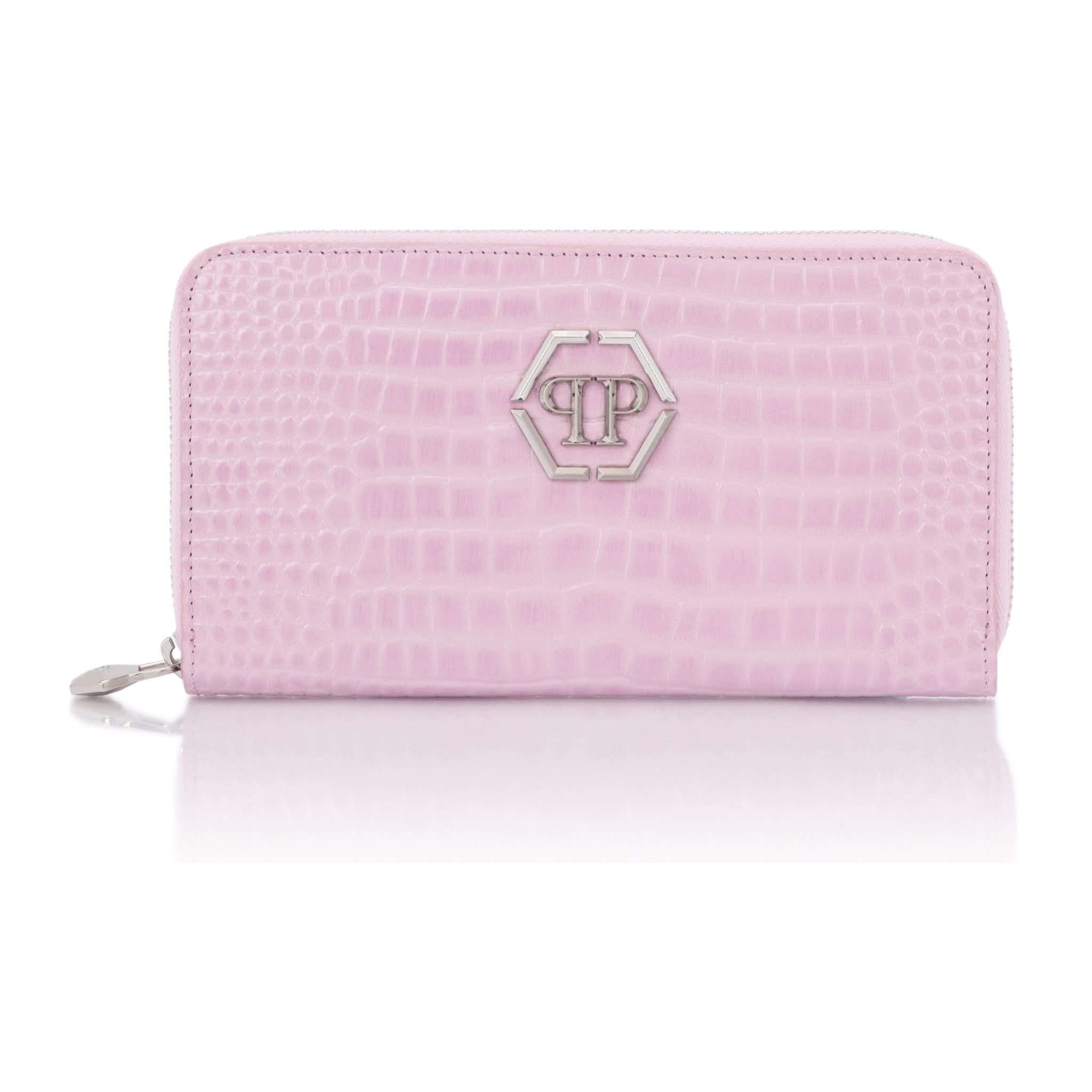 PHILIPP PLEIN Rounded Zip Wallet Cocco