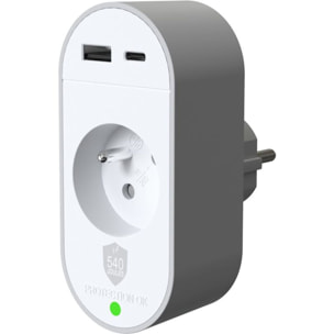 Câble alimentation FORCE POWER 1 prise + USB-A + C 540J EU
