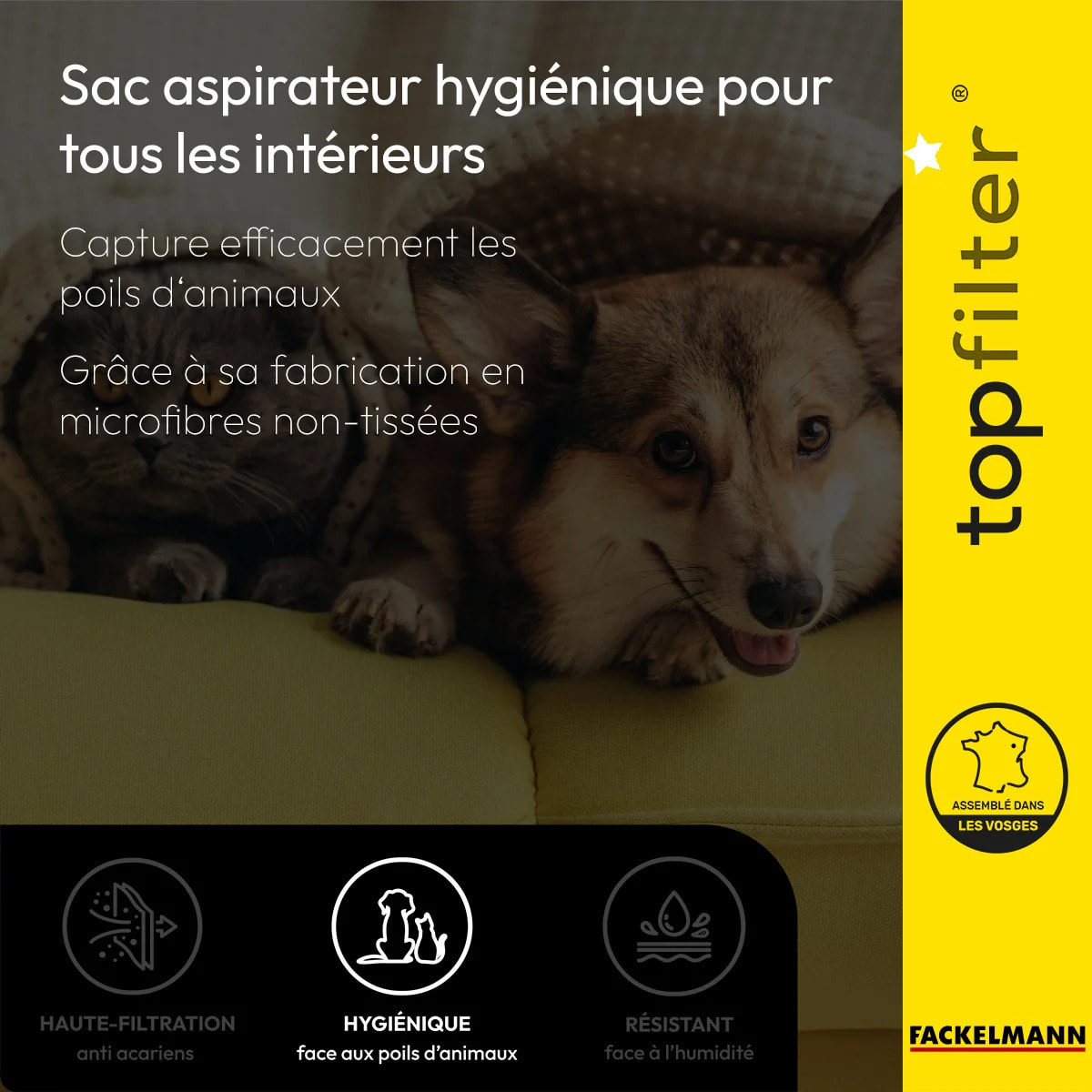 Lot de 2 sacs aspirateur pour Rowenta industriel TopFilter Premium