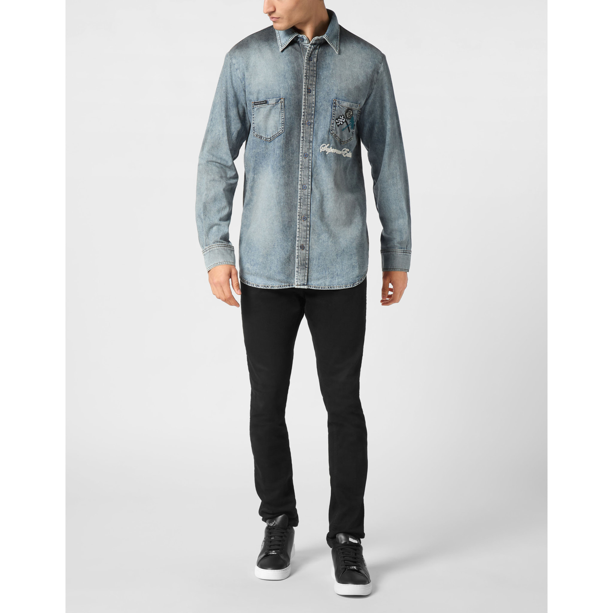 PHILIPP PLEIN Denim Shirt RACING
