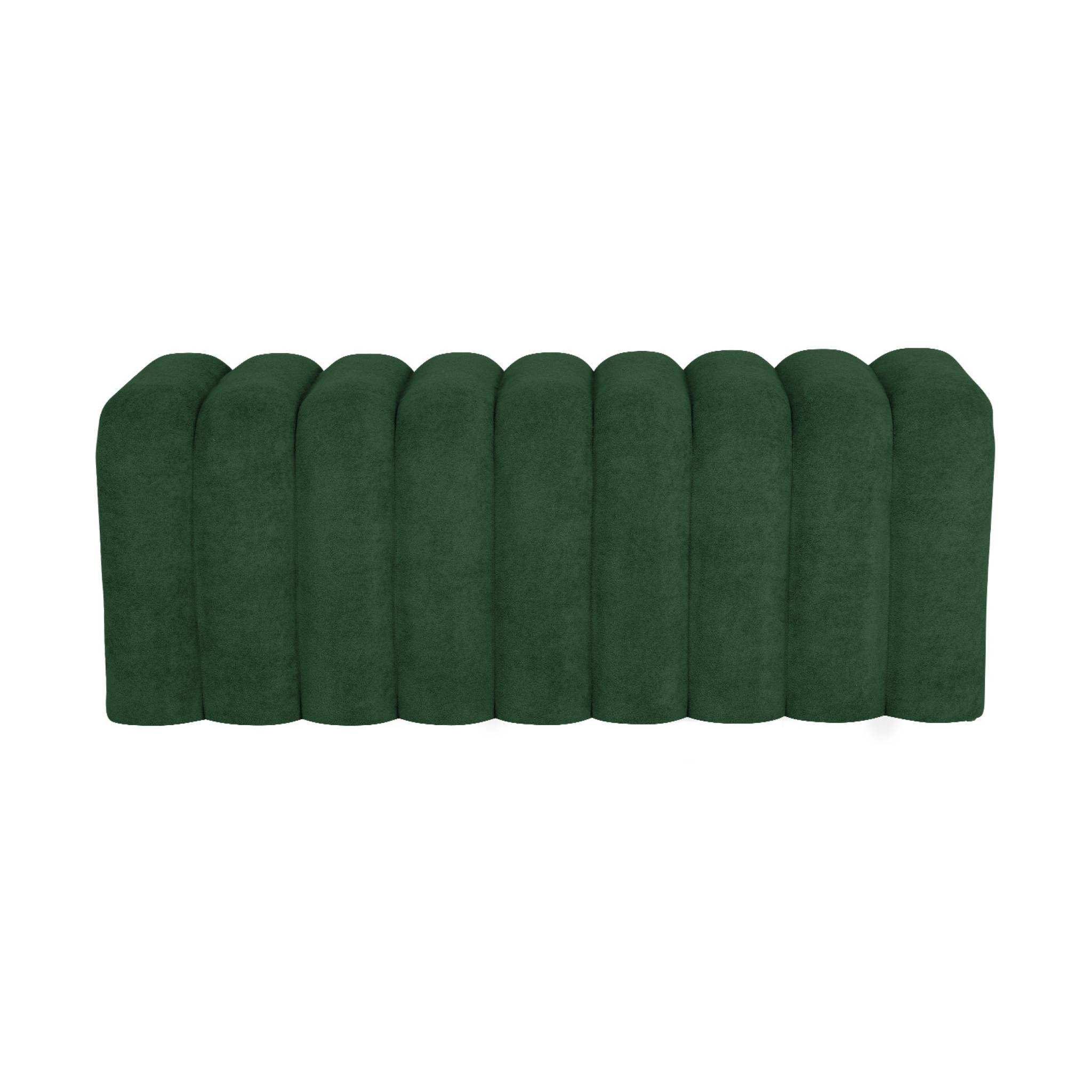 Banc. bout de lit contemporain en tissu vert foncé