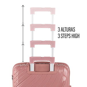 Juego De Maletas Rígidas Pp Itaca Danubio Rosa