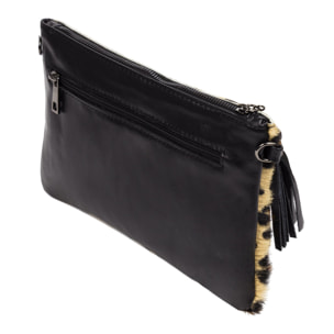 Ermine Borsa a tracolla da donna in vera pelle Sauvage Cavallino Leopard Large