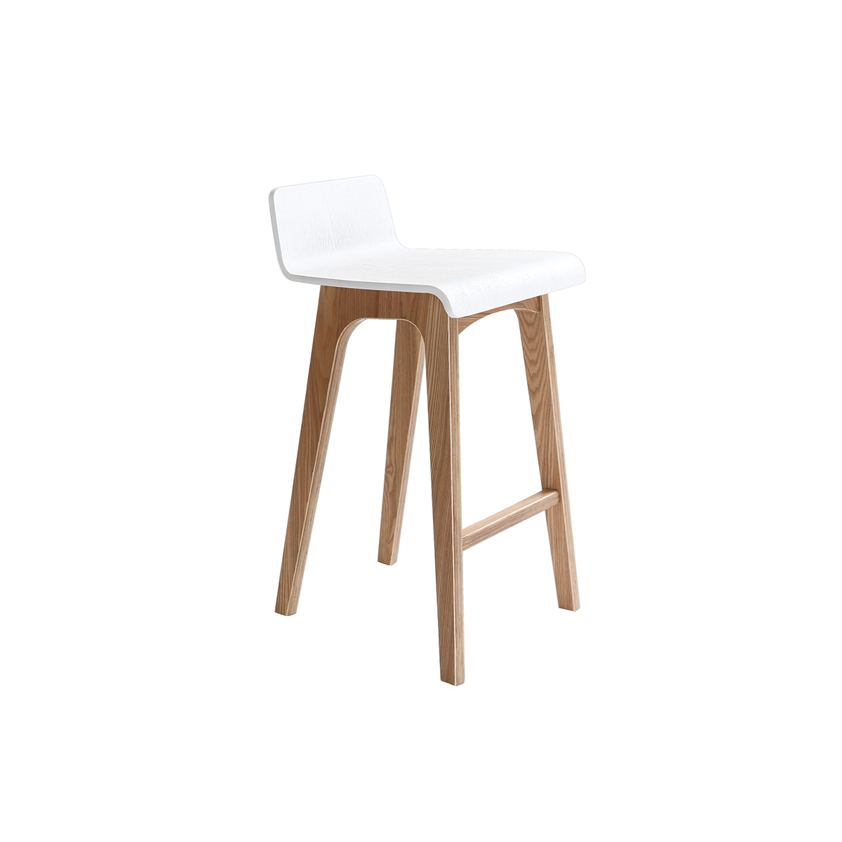 Chaise de bar scandinave bois et blanc H65 cm BALTIK