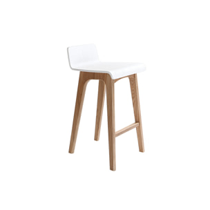 Chaise de bar scandinave bois et blanc H65 cm BALTIK