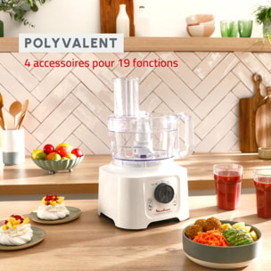 Robot multifonction MOULINEX FP542111 Double force compact blanc