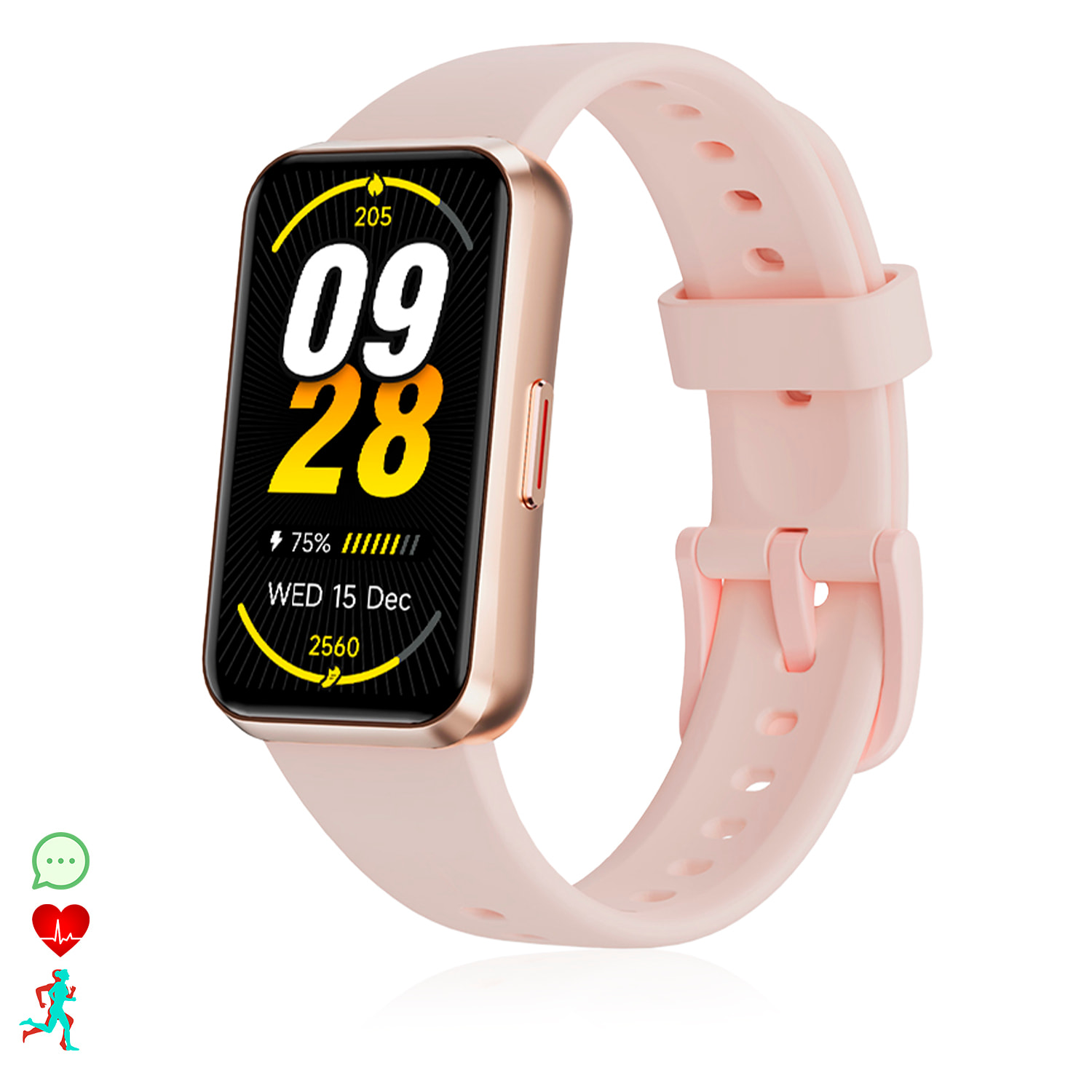 Brazalete inteligente T54B con monitor de tensión y O2. Varios modos deportivos, notificaciones de apps.