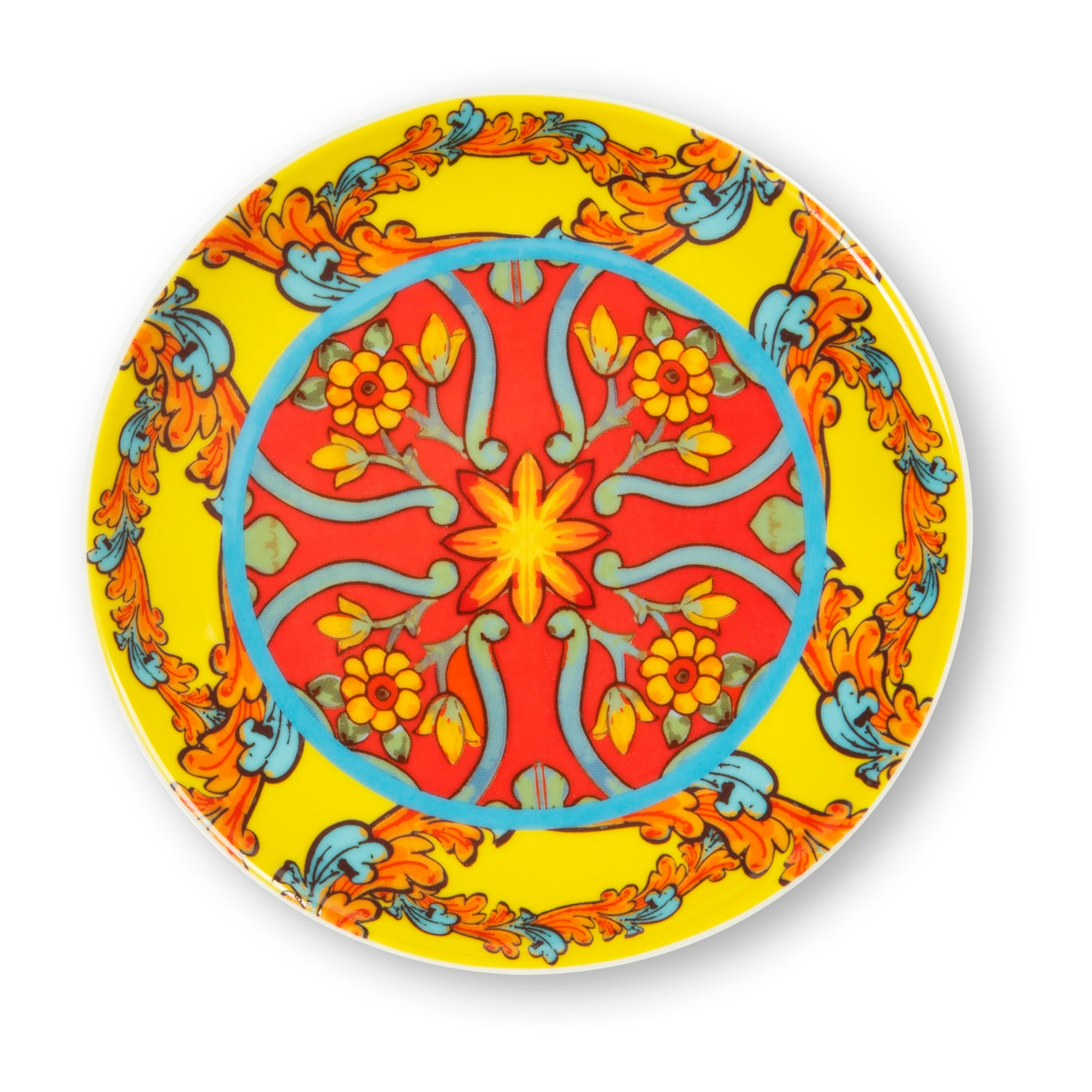 Set de 6 assiettes apéritif en porcelaine Excelsa – Trinacria, Multicolore