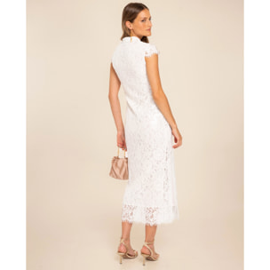 Vestido midi de encaje con lentejuelas