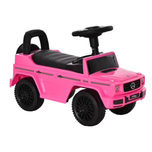 Correpasillos para Bebés de 12 a 36 Meses Coche Correpasillos Licencia Mercedes G350 con Compartimento de Almacenaje y Volante Carga 25 kg 62,5x28,5x45 cm Rosa