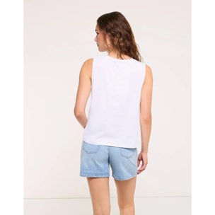 Camiseta Teckel Sin Mangas Blanco - Minusi