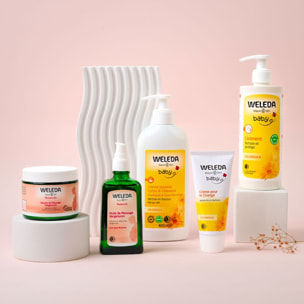 WELEDA - DUO Liniment + Crème pour le change Calendula - Nettoyant - pour Bébé - Certifié Natrue ** - Facon 400ml et Tube 75 ml