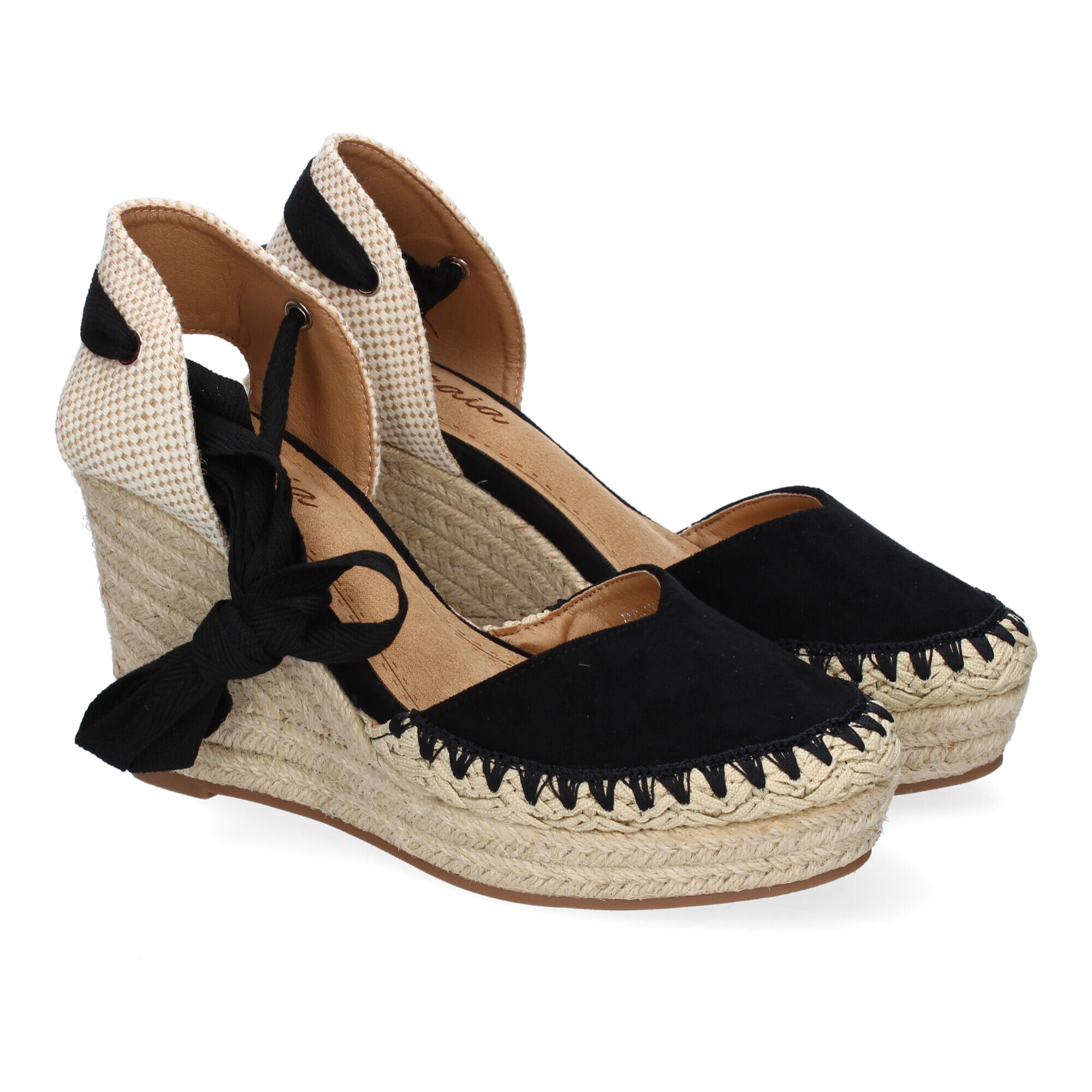 Sandalia de Mujer con Cuña de Yute, Comodas y Elegantes, Diseño Moderno con Cintas