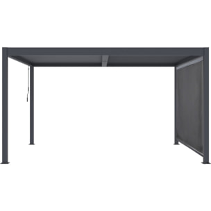 Pergola bioclimatique avec store en aluminium "Windsor" - 3 x 4 m - Gris