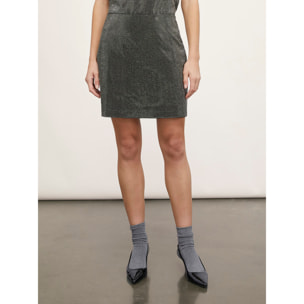 Motivi - Minifalda llena de pedrería - Gris