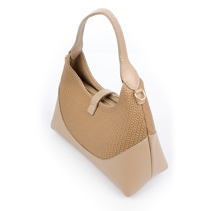 Belgioioso Bolso de hombro Mujer. Piel auténtica acabado Dollaro estampado
