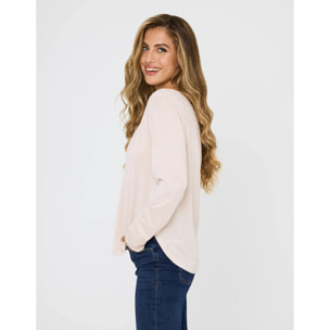 Camiseta Manga Larga Rosa - Amilka