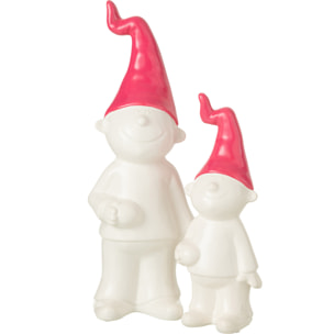 J-Line figurine Lutin Debout - céramique - blanc/fuschia - large